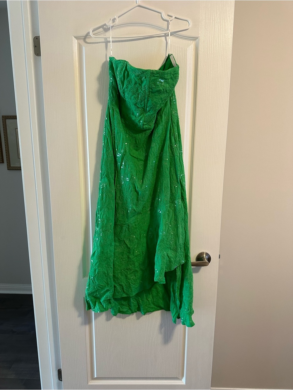 Green Sequin A-Line Women's Strapless Dress